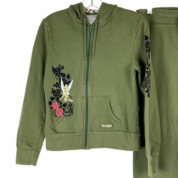 Disney Disneyland Resort Tinker Bell Green Hoodie & Pants Set Girls Size S/XS - Picture 8 of 16